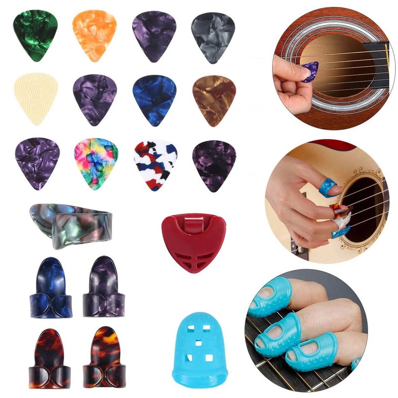 60PCS Acoustic Guitar Accessories Kit Including Guitar Strings, Tuner, Capo,