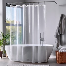 ZENO Clear Shower Curtain Liner - 72" x 72" Size - Premium PEVA Shower Liner + Rustproof Grommets + 3 Magnets, Waterproof & Lightweight Shower Curtains Set for Bathroom - Clear