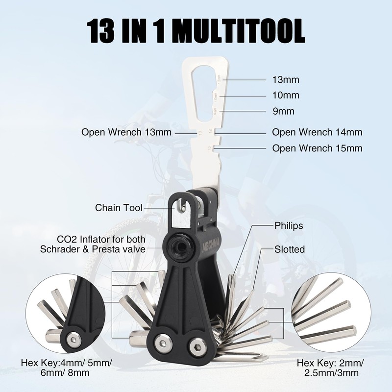 ZUKKA Bicycle Multitool, 18 in 1 Bicycle Repair Tool, Lightweight