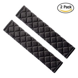 Premium Auto Gurtpolster im Zweierpack,Polsterung für Sitzgurt im Auto,Damit Sie und Ihre Familie eine entspannte Reise haben - auch für Kinder geeignet (Schwarz)