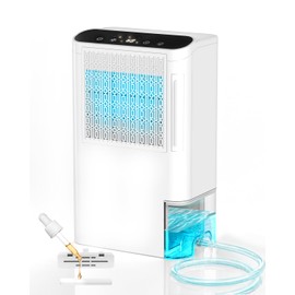 Dehumidifiers for Home & Basement, 2500 Sq.Ft Small Dehumidifier with Aroma Tray, 5ft Drain Hose, 74oz Water Tank, Timer & Sleep Mode, Portable Dehumidifier for Bathroom, Bedroom, RV, Closet
