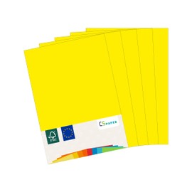 Made in EU 10 Sheets of Craft Card Yellow A4 210 g/m² CS Paper - Craft Paper, Photo Cardboard, Coloured Paper for Crafts, Folding and Drawing in DIN A4 Format, Colour Box for Home and Office Supplies