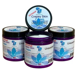 Diva Stuff Extreme Crepey Skin Body & Face Cream with Hyaluronic Acid, Alpha Hydroxy and more for Dry & Damaged Skin, 8oz - Unscented (Made in the USA), (3 Pack)
