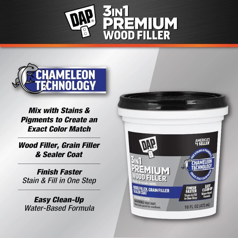 DAP Products Premium Wood Filler, White 16 FL OZ