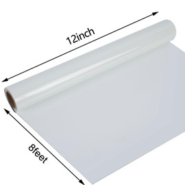Guangyintong Rollos reflectantes de vinilo de transferencia de calor blanco, vinilo reflectante de 12 x 8 pies para camisetas, vinilo HTV blanco para todas las máquinas de corte, fácil de cortar y