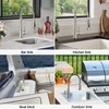 FORIOUS Kitchen Faucets with Sprayer, Brushed Nickel Stainless Steel Sink