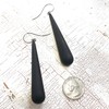 Black Matte Long Teardrop Lucite Statement Earrings