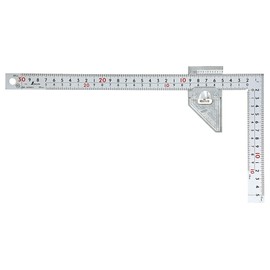 Shinwa Sokutei JIS 12486 Curved Measuring Measuring Thick Wide Width Silver 11.8 inches (30 cm) Front & Back Equal 8 Levels with Stopper Metal
