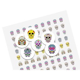 Day of the Dead 3/4 inch or .75 inch round Candy Stickers Sugar Skulls labels treat bag seals