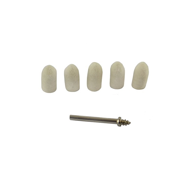 6pc Felt Polishing Wheel Cleaning Pads Tips 10mm Diameter with