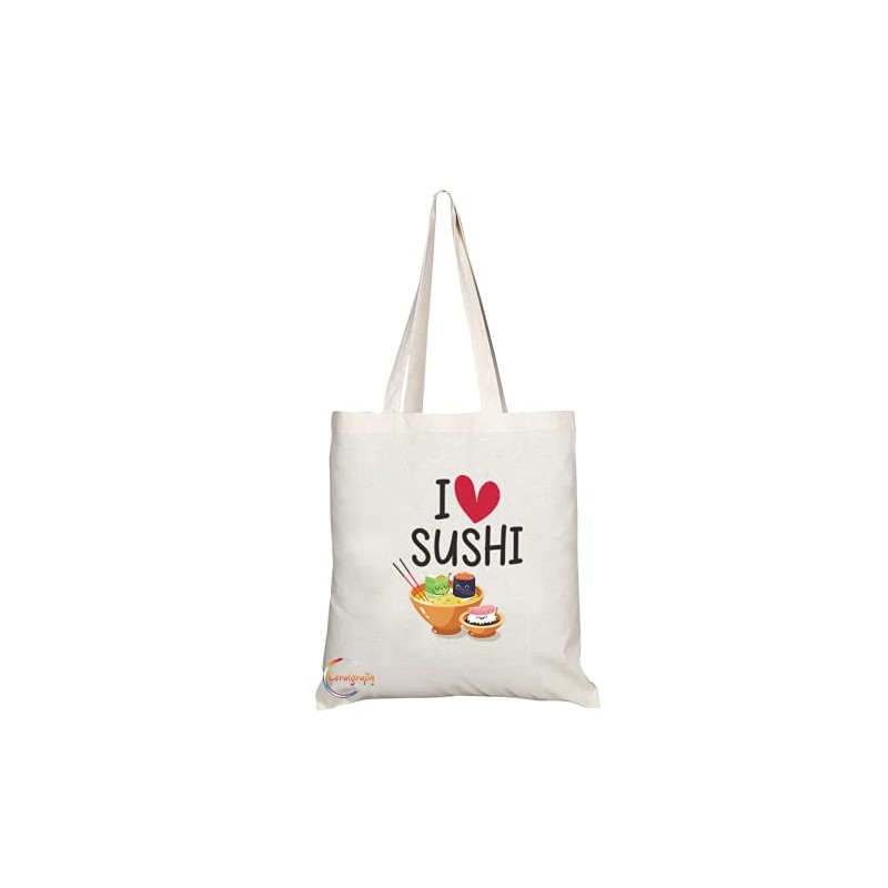 Coralgraph Inc TB1129 I Love Sushi Novelty Present Gift Printed