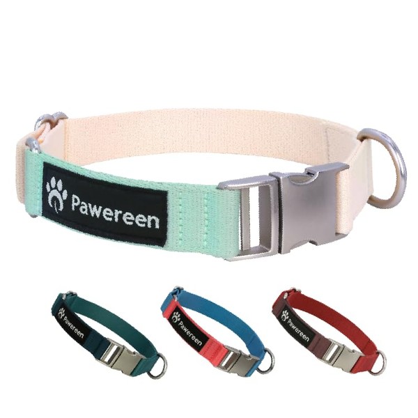 Pawereen Eco-Friendly Dog Collar, Recycled Polyester, Hypoallergenic, Quick Release Buckle,