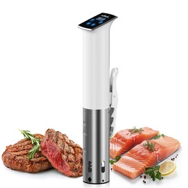 Wancle Sous Vide, Sous Vide Cooker Machine, Immersion Circulator, IPX7 Waterproof, Compact Design Accurate Temp Control ±0.1°C, Quiet, Easy to Use for Home Chefs, 120V, 1100W, White