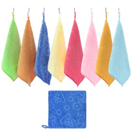 HINFHI 8 Pieces Square Towels, Soft Absorbent Towels, Kitchen And Bathroom Supplies, Cleaning Towels.