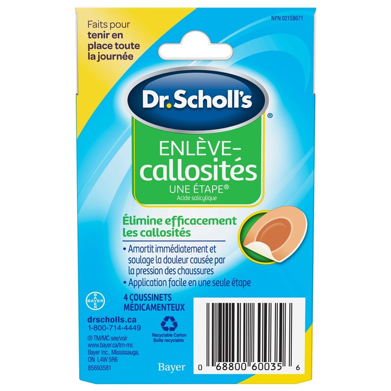 Dr. Scholl’s One Step Callus Removers, 4 Count (Packaging May