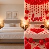 Romantic Red Heart Balloon Decoration Set with Hanging Heart Strands,