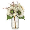 Silk Sunflowers Artificial Flowers with Mason Jar Centerpiece for Table