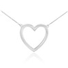 Sideways Crosses 925 Sterling Silver Delicate Open Heart Necklace, 22"