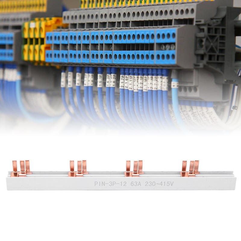PIN TYPE Copper Busbar 3P 12 Way 63А PVC Good