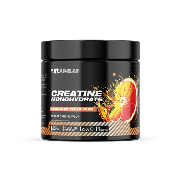 Out Angled Creatine Monohydrate Powder, Orange Tang, 50 Servings, Micronised