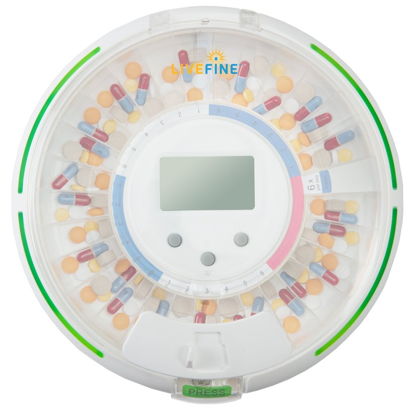 Live Fine Automatic Pill Dispenser with 28-Day Electronic Medication Organizer,