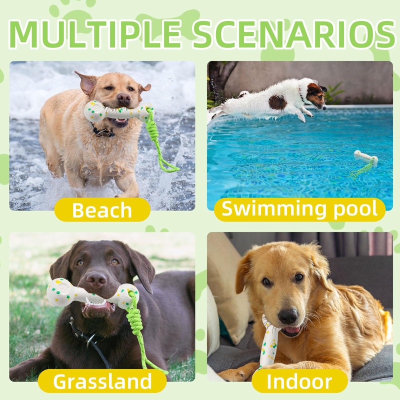 Roucerlin E-TPU Floating Dog Fetching Toys with Nylon Rope, Interactive
