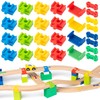 Wooden Train Track Accessories 28 pcs Wooden Track Connector Compatible