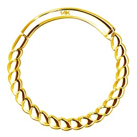 OUFER Helix Earring Hoop 14K Solid White/Yellow Gold Daith Tragus Helix Cartilage Earring 16G Septum Piercing Hinge Segment Rings Hoop