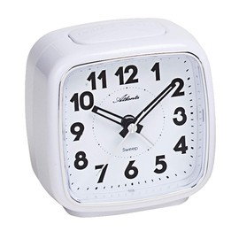 Atlanta 1978-0 Alarm Clock without Ticking with Light Analogue White