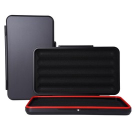 CIGARISM Aluminium Alloy Cigar Travel Case Humidor, CNC Engraving Pattern, Ultralight Ultrathin H100 (Black)