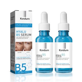 2Pcs Hyalu B5 Serum, Ksndurn Face Serum Concentrate, Hyaluronic Acid Serum for Face - Anti Aging, Instant Face Firming & Plumping, Face Fade Fine Lines (30mlx2)
