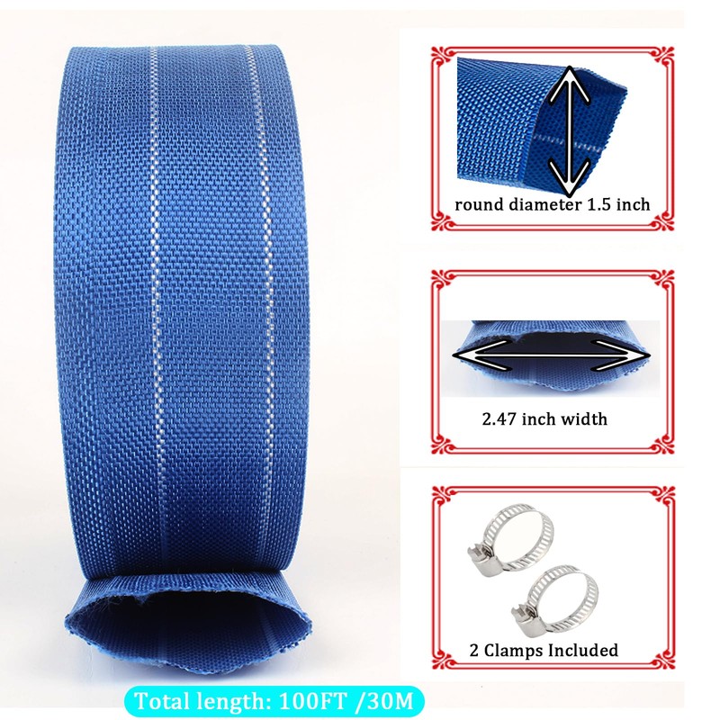 Pool Backwash Hose, Heavy-Duty PVC Hose, Lay Flat Discharge Hose,Flexible