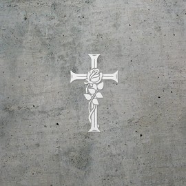 Decal Stickers Of Grave Cross With Rose (White) Premium Waterproof Vinyl Decal Stickers For Laptop Phone Accessory Helmet Car Window Mug Tuber Cup Door Wall Decoration ANDSKUS613836WH070722