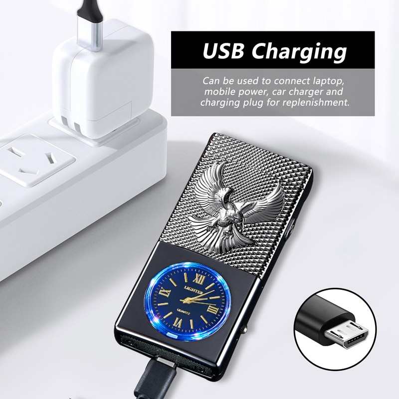 COMANYI Electric Lighter USB Rechargeable Lighter, Windproof Plasma Dual Arc