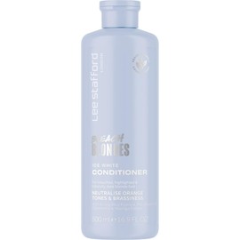 Lee Stafford Blue Toning Conditioner | Bleach Blonde Ice White Collection - Corrects Brassy & Orange Tones, Best for Highlighted, Cool, Dark Blonde Hair, Color Extend Treament, Brightening,16.9 Fl Oz