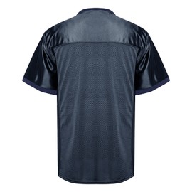 MESOSPERO Blank Football Jersey Plain Sports T-Shirt Pullover Football Clothing Hip Hop Jersey for Party(Navy,XXX-Large)