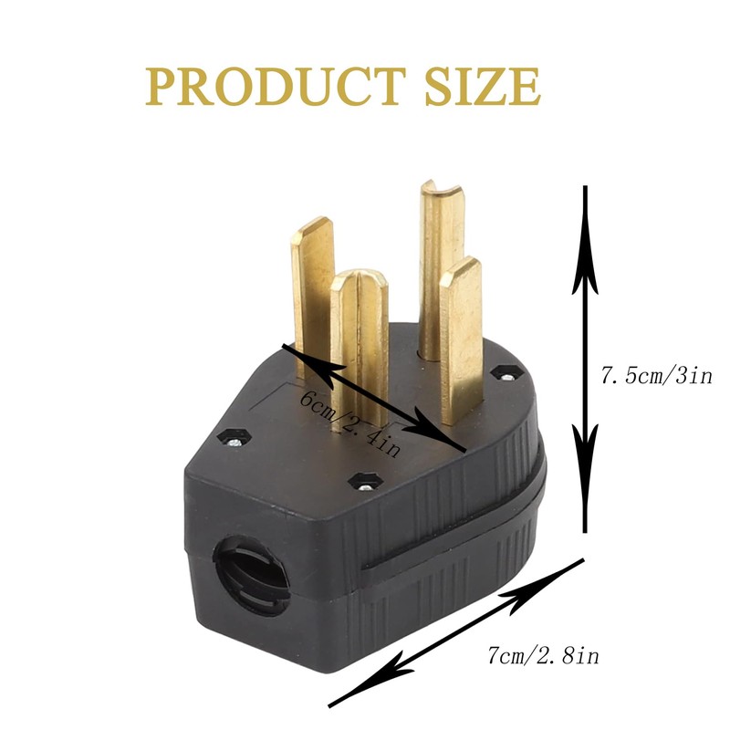 Nema 14-30P Plug 125/250 Volt Plug with 3 Pole 4