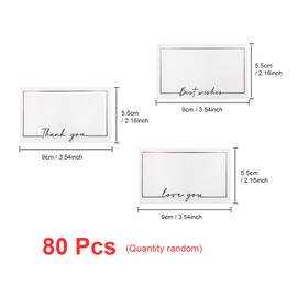 WYAN Blanko Karten-80 Stück 90x54mm Weiße Nachrichtenkarten,DIY Papier Karten,zum Graffiti Nachricht(Kann mit unseren Briefumschlägen verwendet werden)