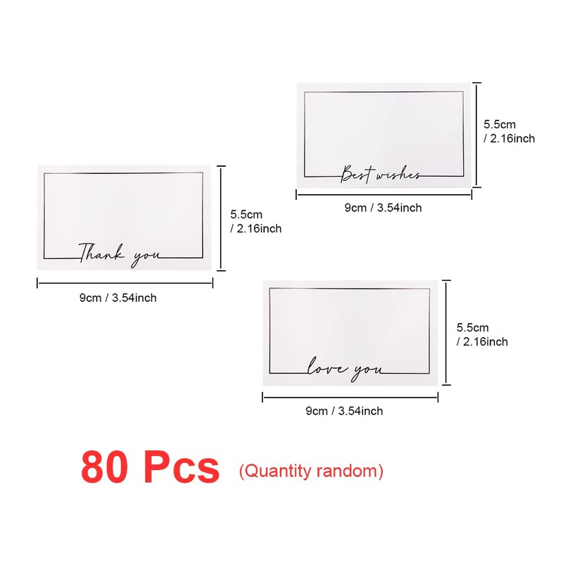 WYAN Blanko Karten-80 Stück 90x54mm Weiße Nachrichtenkarten,DIY Papier Karten,zum Graffiti