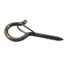 Zerniple Q Shaped Hanger Hooks Bronze Screw Hooks with Safety Buckle for Hanging Lights Flower Pots (20 Pieces)