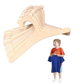 XIGUI 30Pcs Kids Wooden Hangers, 9 inches Kids Baby Toddler Children Wooden Hangers, Eco-Friendly & Durable