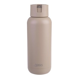 Oasis Ceramic Lined Stainless Steel Triple Wall Insulated 'Moda' Drink Bottle 1 Litre - Latte