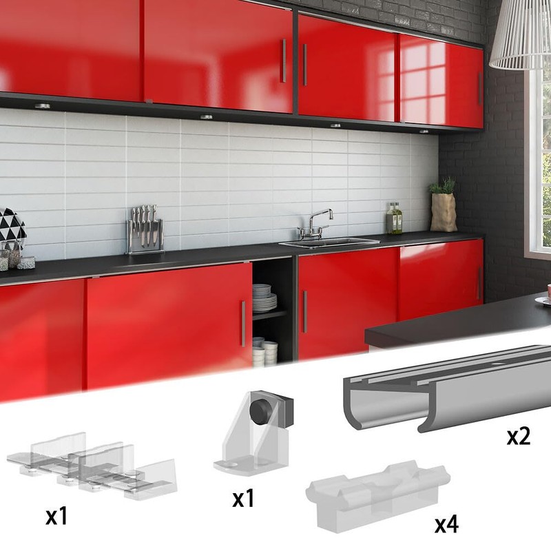 SLID'UP 100 Sliding Door Fitting 100 cm 2 Doors 9