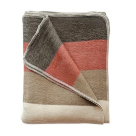 Alpaca Wool Throw Blanket | Warm, Ultra-Soft, Breathable, Non-Itchy Blanket-Throw | Hypoallergenic and Beautiful Fabric (Brick Red)