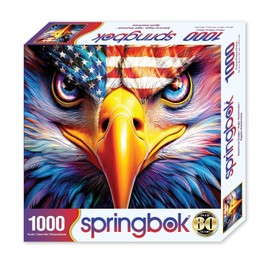 Springbok American Eagle 1000 Piece Jigsaw Puzzle - Challenge Yourself with This Striking Patriotic Image of an Iconic American Eagle