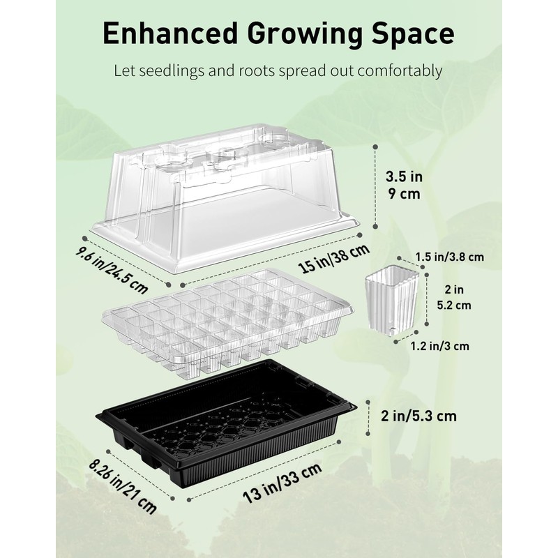 Pawfly Seed Starter Trays, 2 Pack 80 Cells Seed Starter