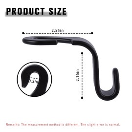 GaRhomxy Car Seat Headrest Hook, Car Headrest Hidden Hook, 4 Pack Universal Auto Car Back Seat Hook Organizer for Purse Coat, Car Interior Accessories (Black)