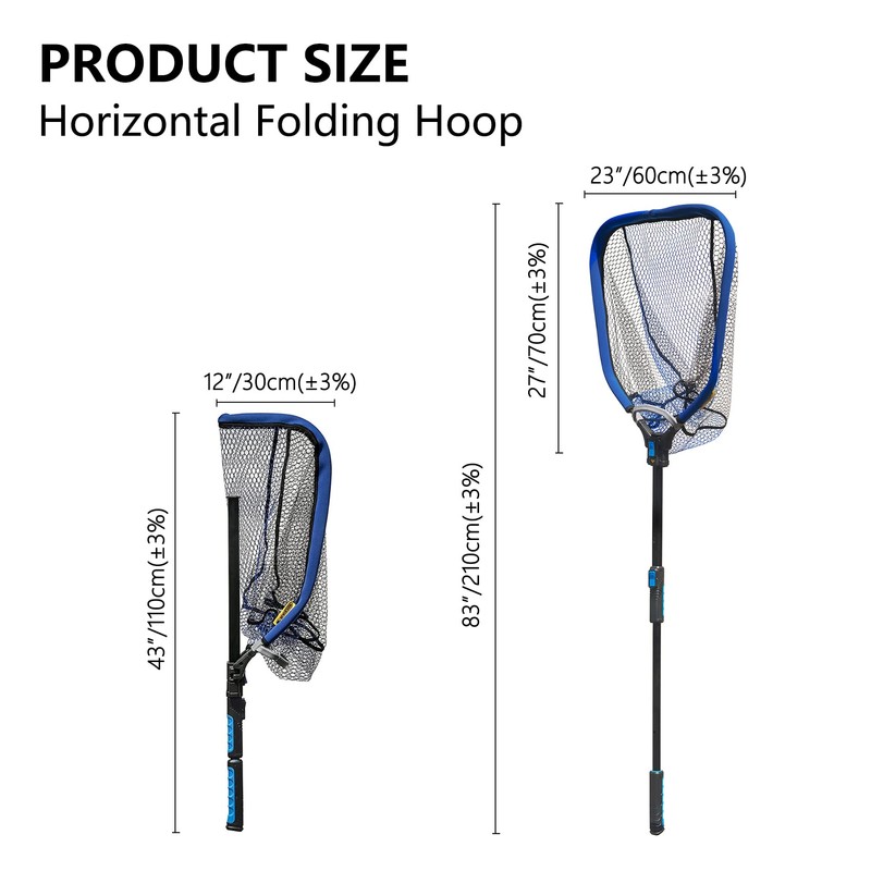 Black Paw Fish Landing Ne Easy Fold Square Sliding Net