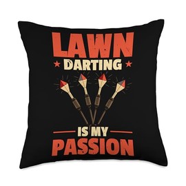 Lawn Darts Yard Darts SteMi Apparel Lawn Jarts Javelin Target Bullseye Yard Darts Throw Pillow, 18x18, Multicolor