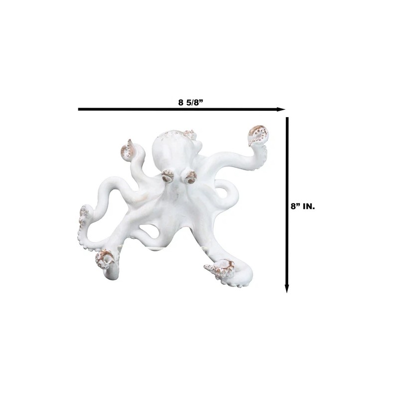 Ebros Gift Nautical Marine Antique White Giant Octopus Multi Point